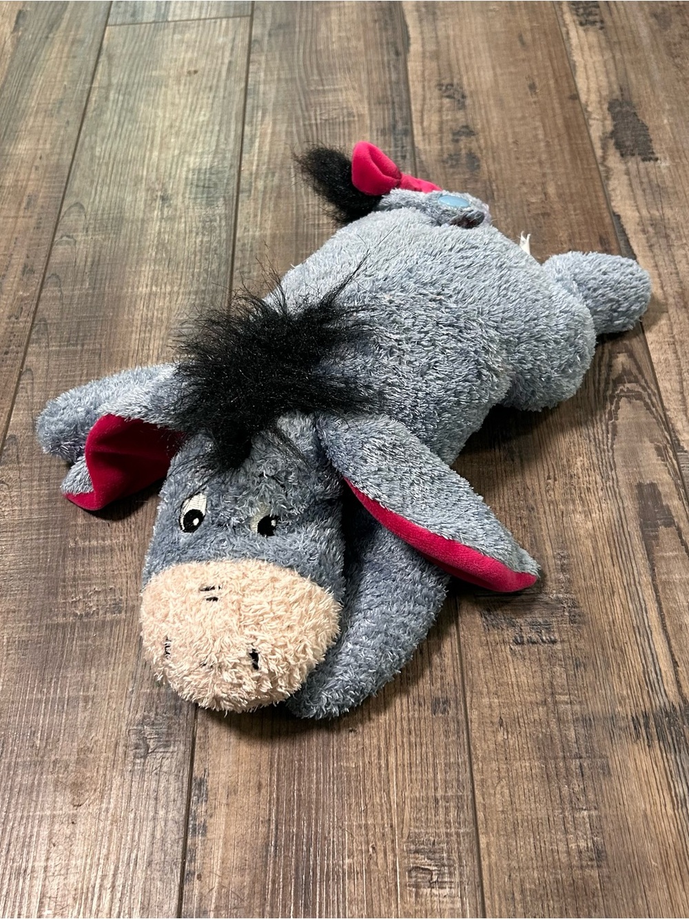 Disney Store Winnie the Pooh Eeyore Lying Plush 14" Super Soft Removable Tail